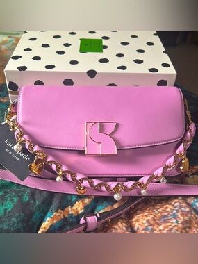 Kate Spade Pink Crossbody Bag with Gold Hardware